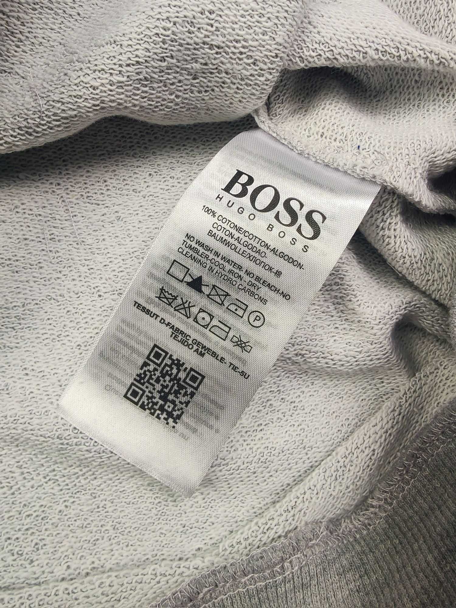 Dres męski komplet dresowy Hugo Boss bluza spodnie bawelna jasno szary