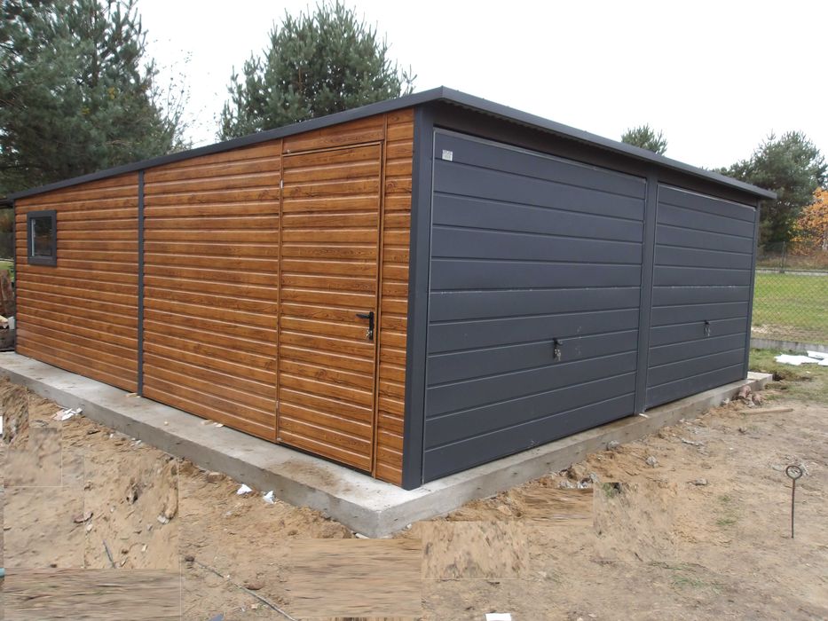 SUPER OKAZJA! Garaż Blaszany 6x5 Drewnopodobny, Klasa Premium!