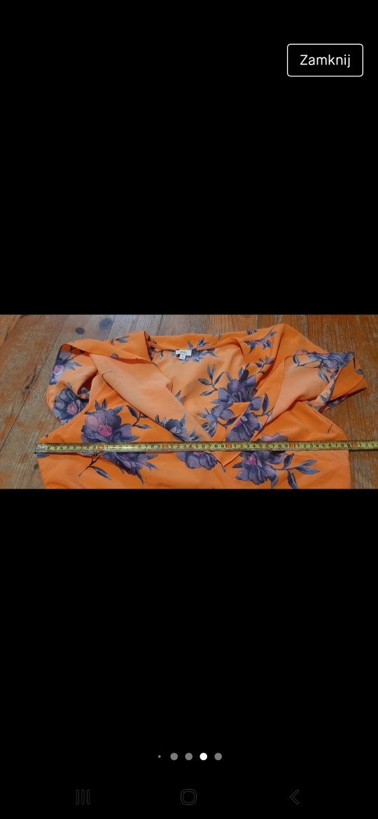 Letnia zwiewna Sukienka Pomarańczowa w kwiaty 40 L River Island