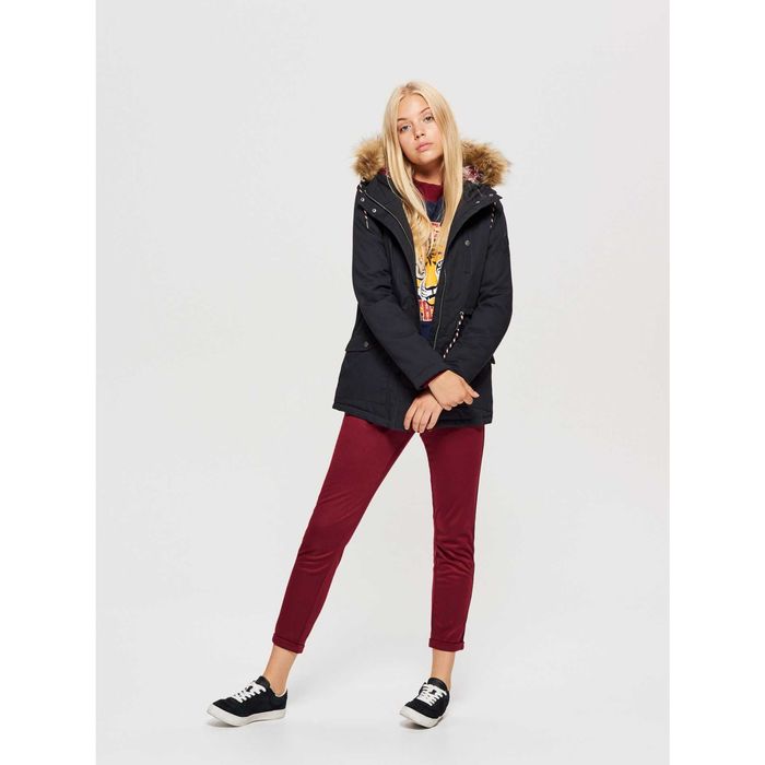 NOWA kurtka PARKA XS 34 S 36 futerko płaszcz kaptur wiosenna damska