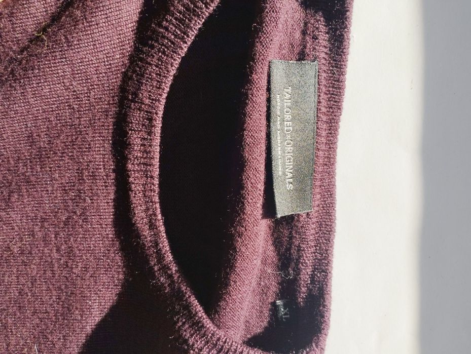 Sweter merino XL bordowy