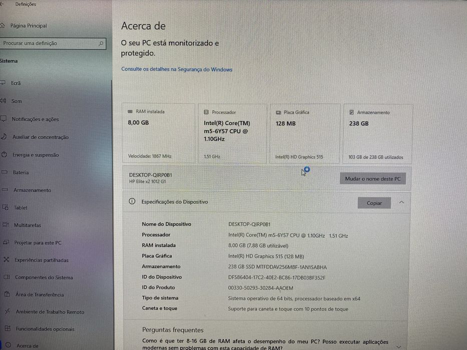 hp elite x2 1012 G2 em otimo estado