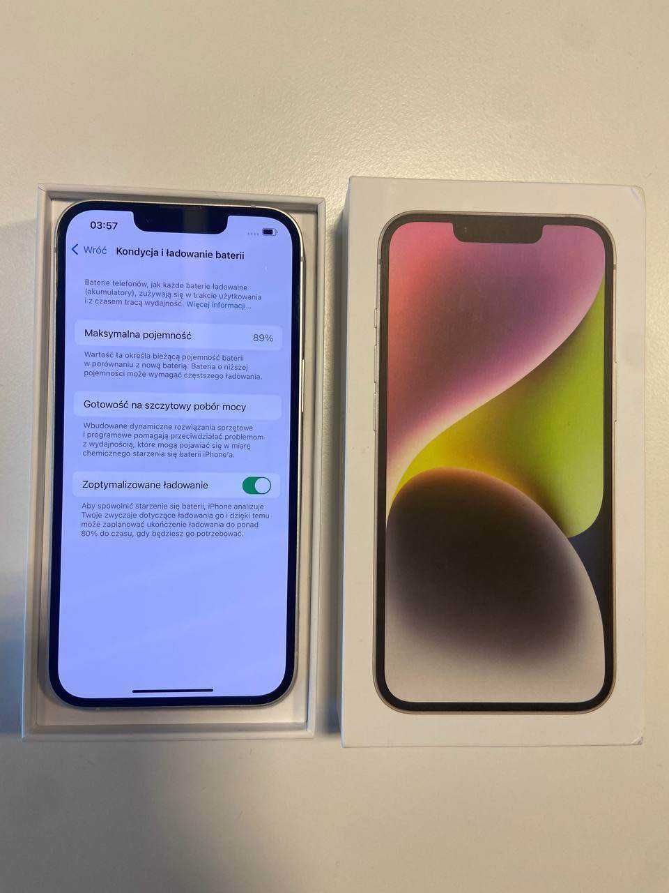 Smartfon APPLE IPHONE 14 5G STARLIGHT 128GB - stan BDB + FV23%