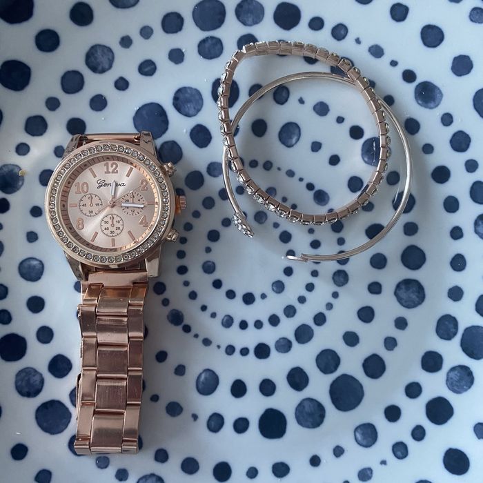 Zegarek Geneva + bransoletki | Nowy zestaw