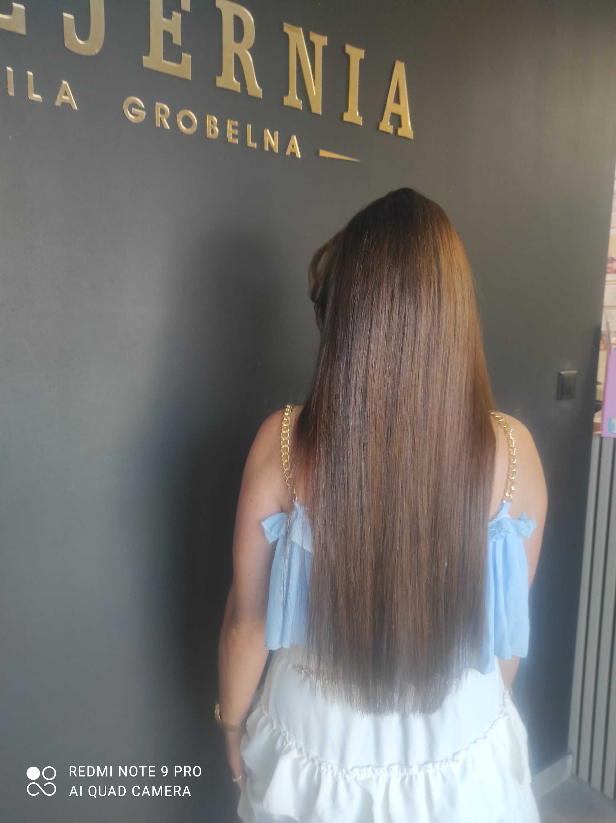 Włosy używane brąz 50 cm .135 sztuk