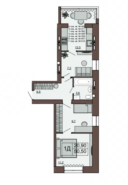 Терміновий продаж квартири. 51 м кв. Будинок вже зданий. Переуступка.m