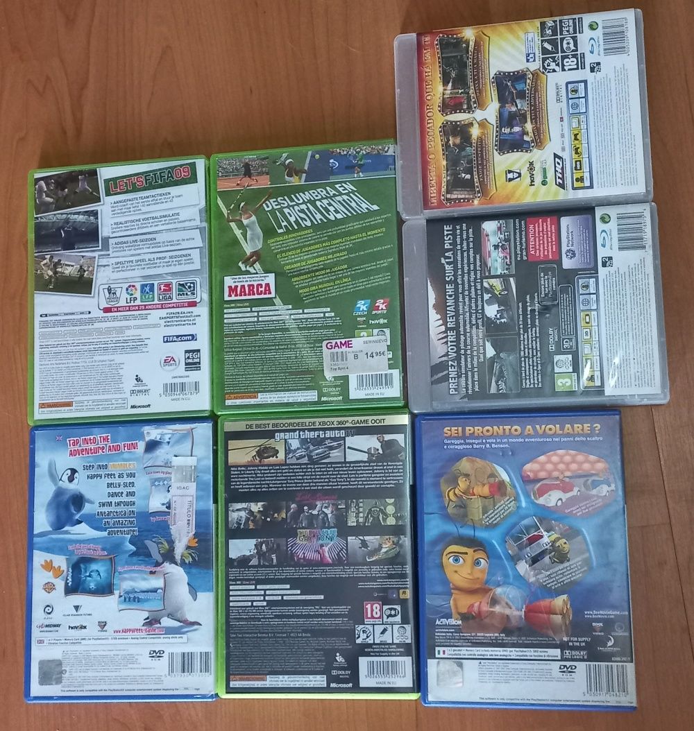 Conjunto de 7 jogos Playstation 2/3/Xbox 360