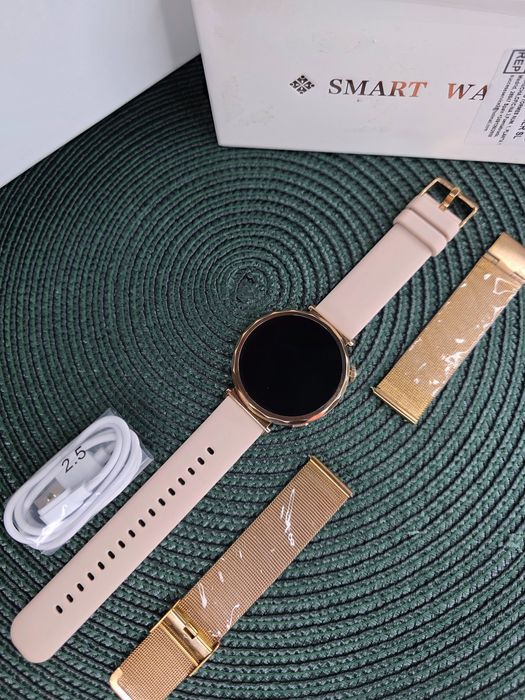 Złoty Smartwatch Damski LIGE 8gen Połączenia Bluetooth 2 paski NOWY