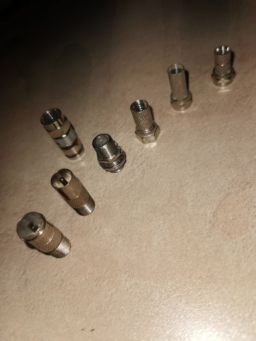 Wtyk antenowy męski, żeński, beczka, złącze F, efka