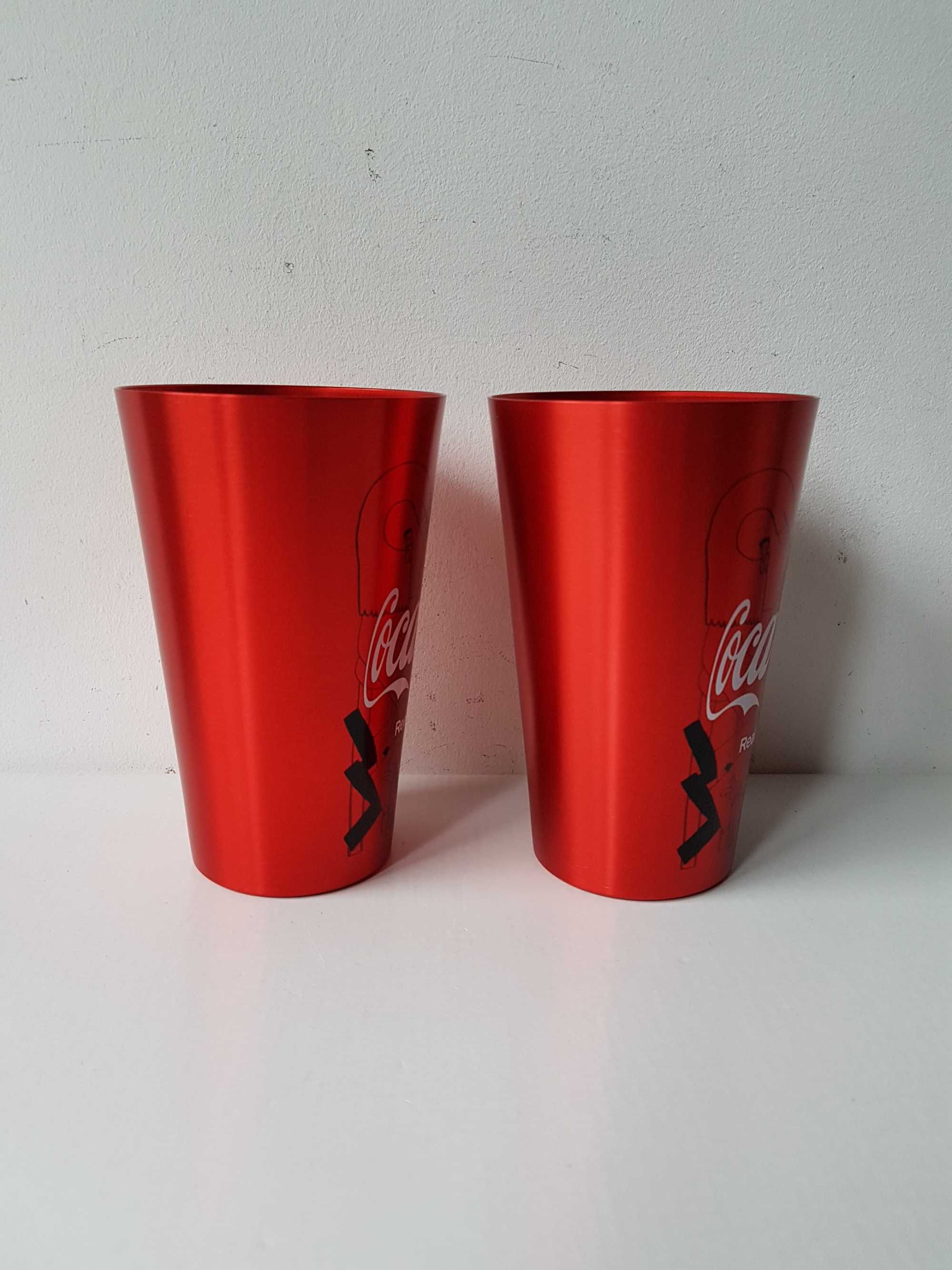 Nowy czerwony kubek aluminiowy Coca Cola Real Magic x2szt