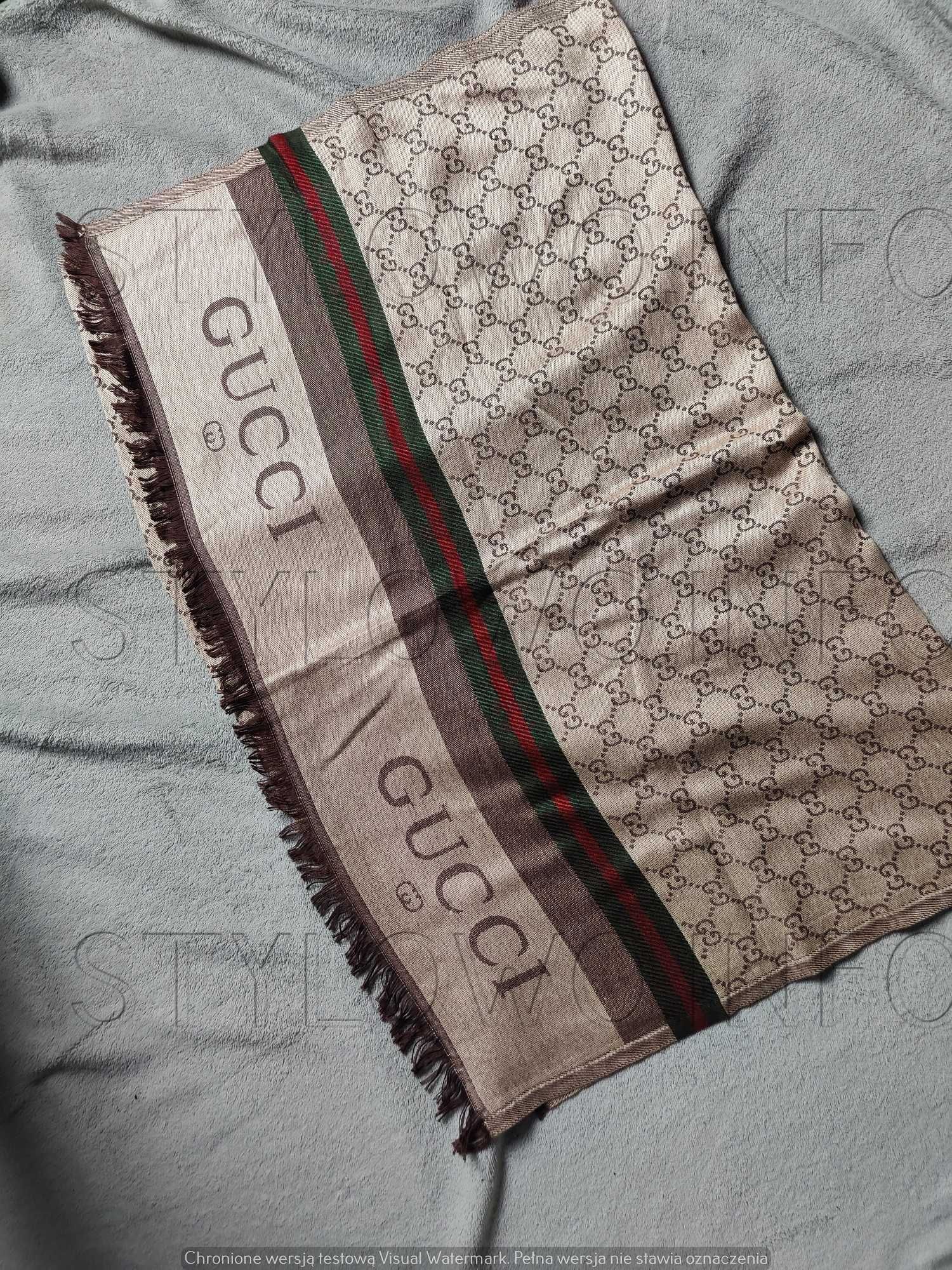 Szal Burberry Gucci logowane grubsze nowość unisex