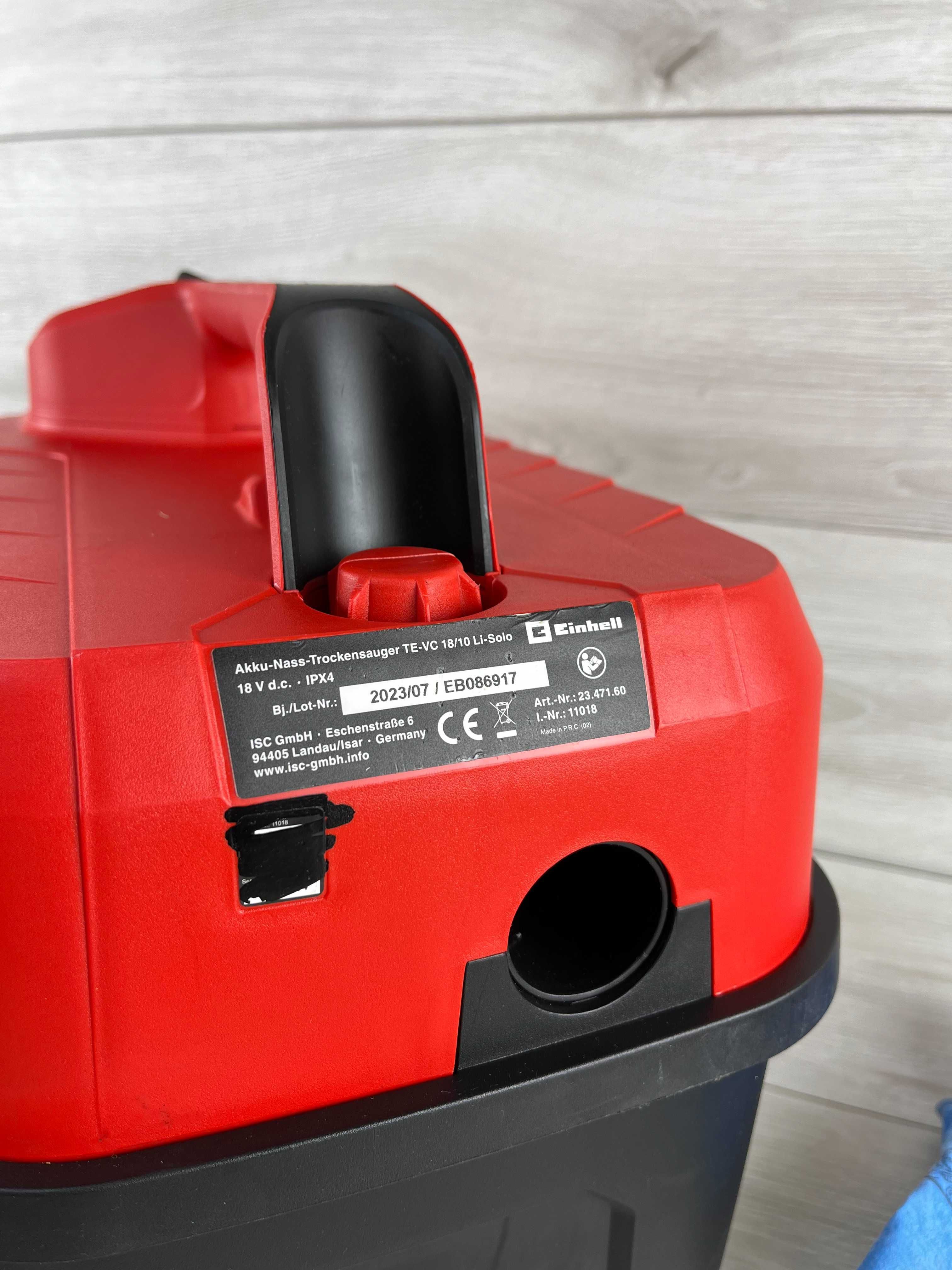 Пылесос для сухой уборки с мешком Einhell TE-VC 18/10 Li Solo без аку
