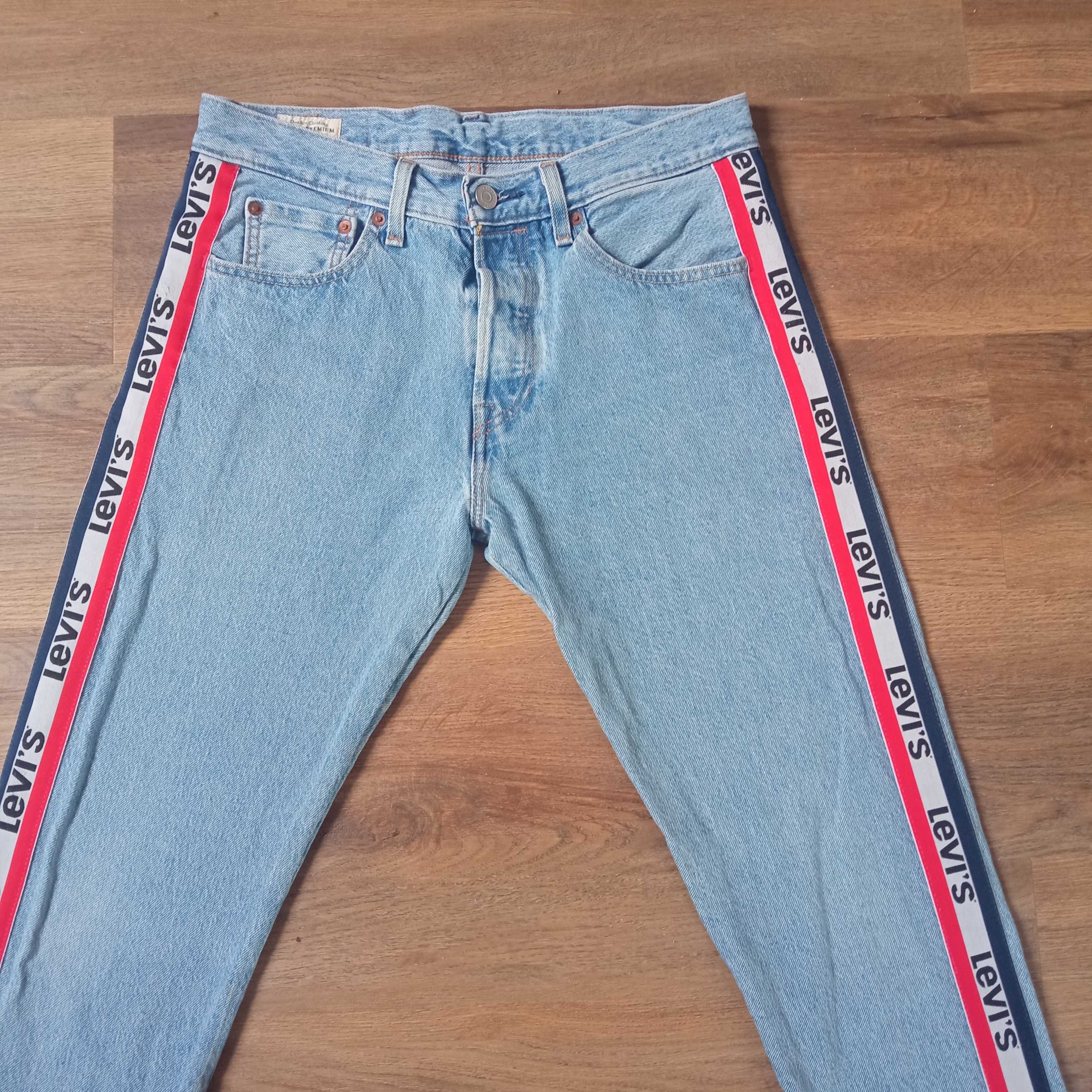 Jeans Levi's 501 Cropped Lampasy Damskie Spodnie Dżinsowe W30 L32