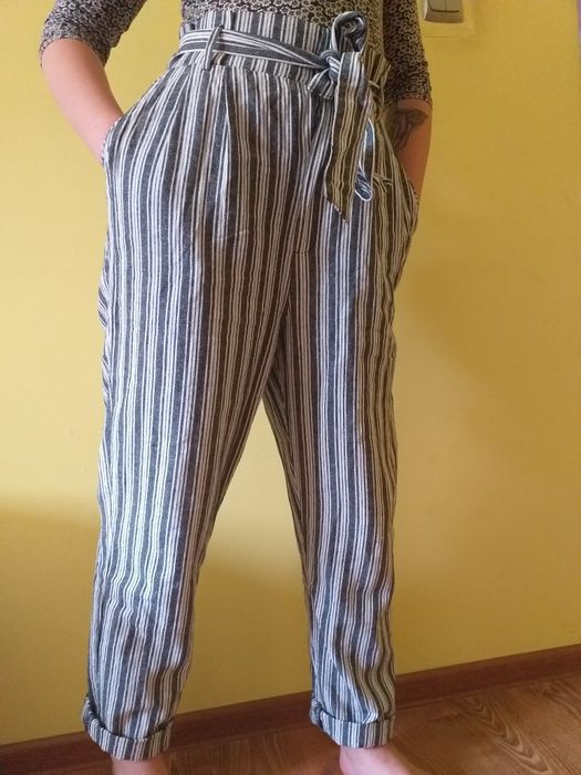 Nowe spodnie bawełna+len