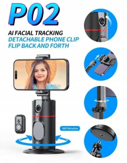 P02 Uchwyt do smartfona z automatycznym śledzeniem obrotu ttst758