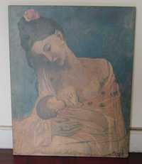 Quadro réplica de PICASSO (Anos 70) "Maternidade" (1905) período rosa
