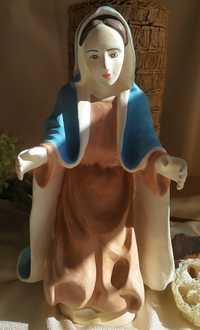 Rzeźba pełne drewno polichromia szopka Maryja