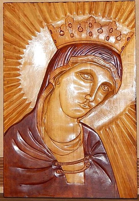 Икона резная  Дева Мария
