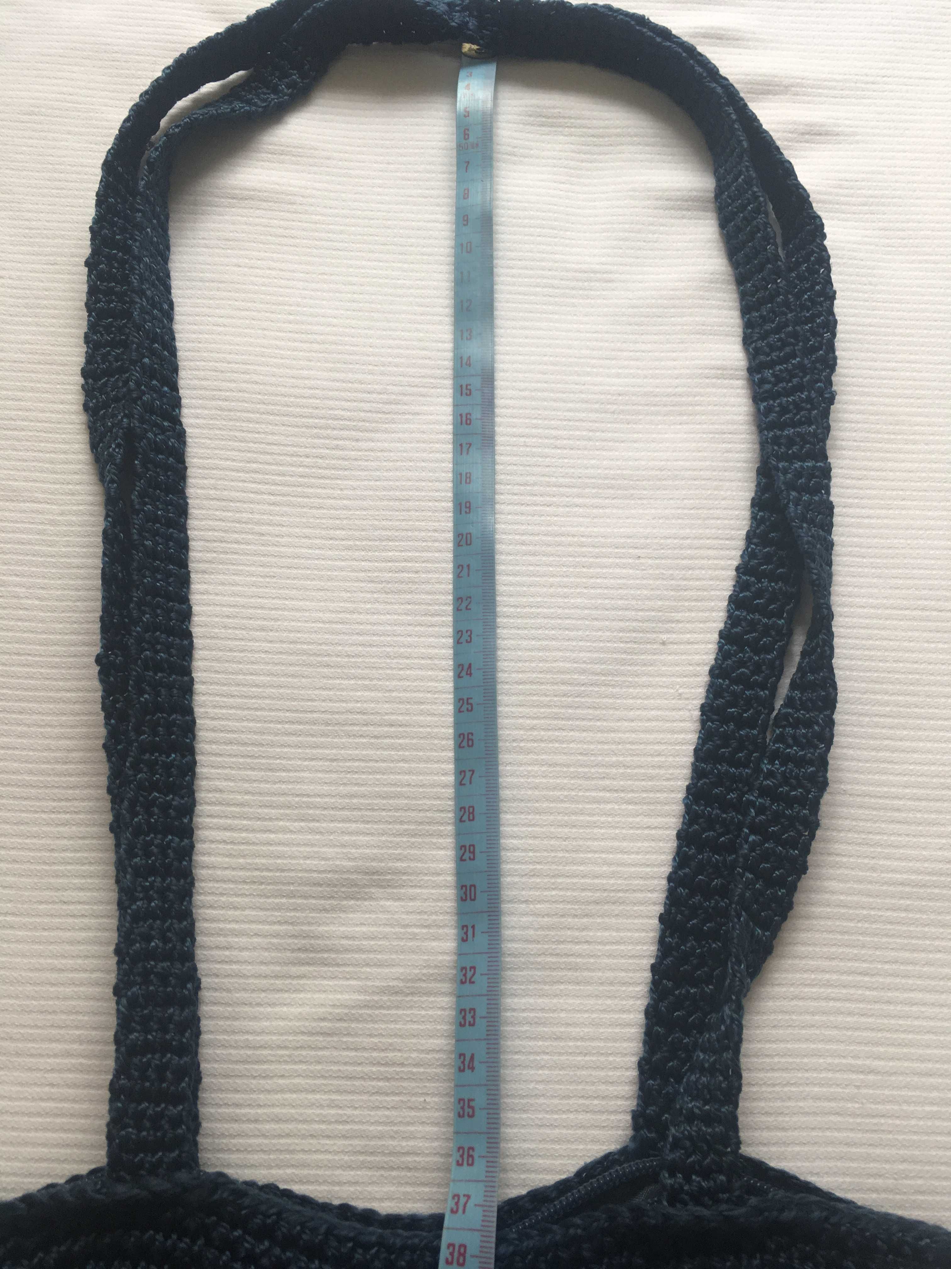 Saco de crochet azul escuro Novo