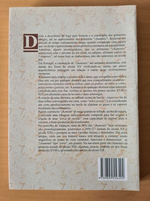Livro "Concelho de Valpaços: Chaminés" de Adérito Medeiros Freitas
