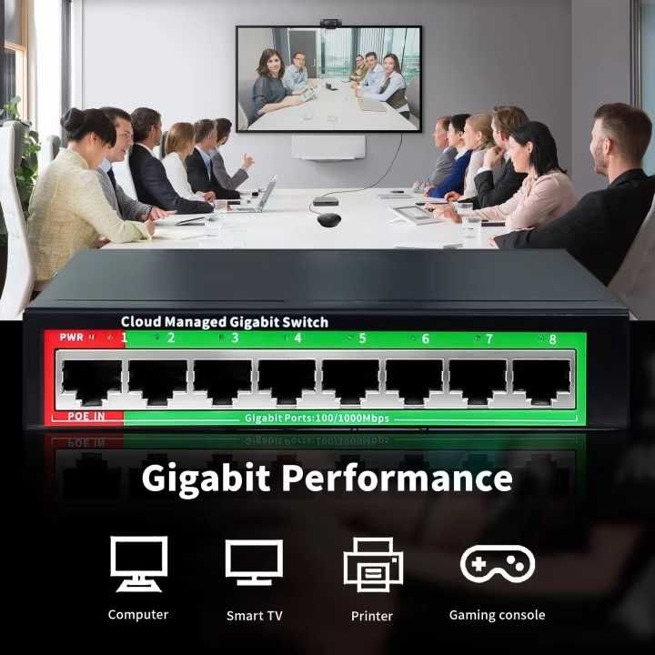 Switch PoE 5 Portas Gigabit com Gestão