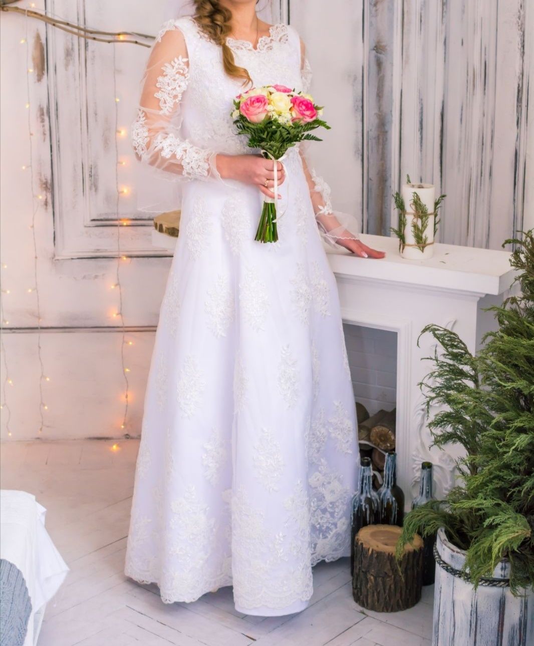 Свадебное платье ручная вышивка