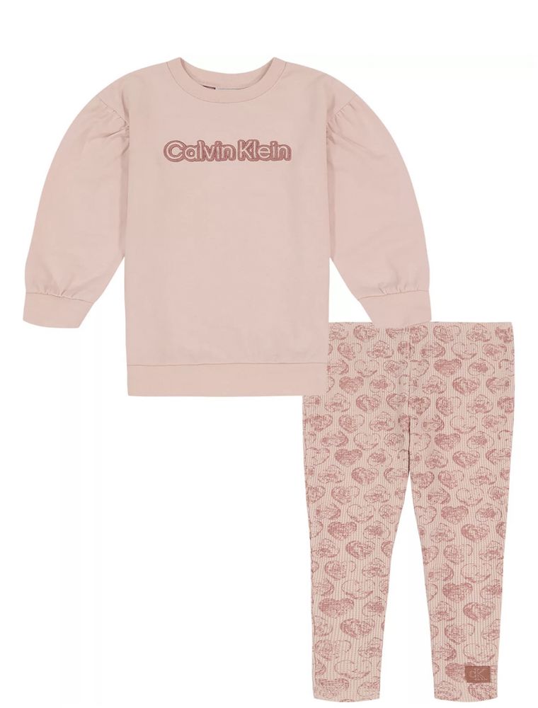 Костюмчик Calvin Klein кофта лосіни , дівчинка, пудра, 4 роки