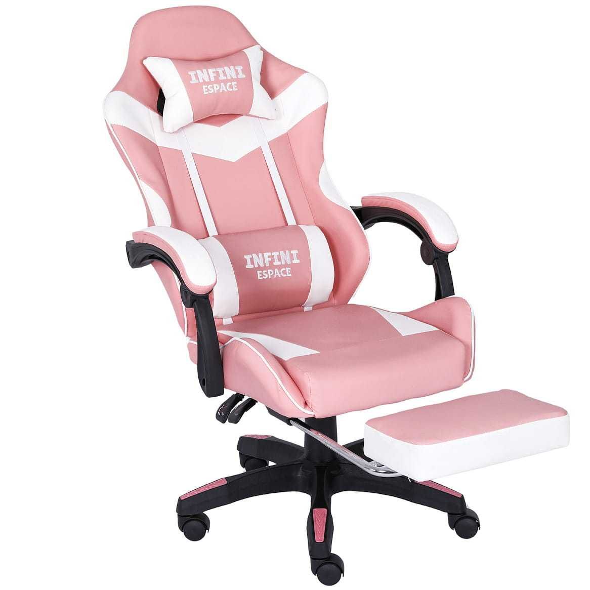 Fotel Gamingowy z podnóżkiem INFINI ESPACE Pink