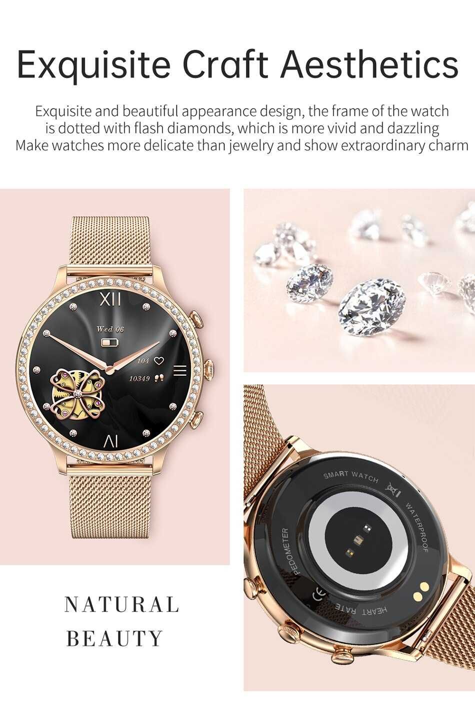 Relógio LIGE i70 SmartWatch bracelete silicone Bordeaux Feminino