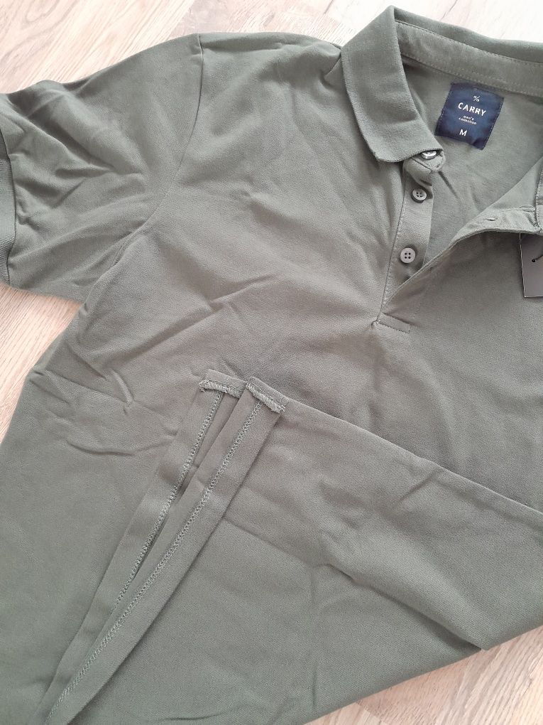 T-shirt koszulka męska zielona Polo CARRY