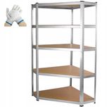 Regał magazynowy narożny 180x90x30 5 półek 875kg