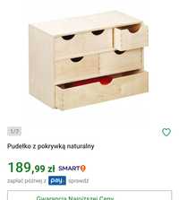 Pudełko z szufladami naturalne drzewo