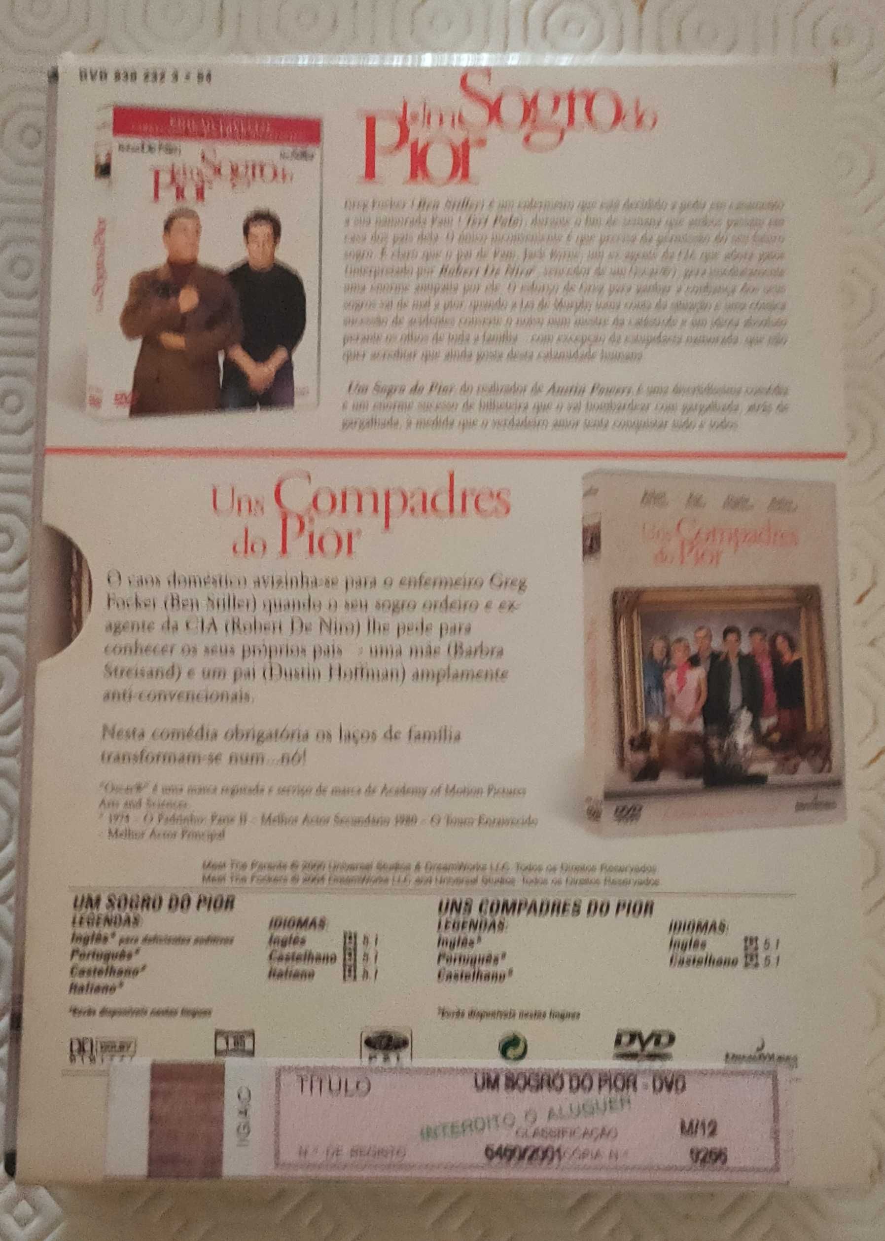 DVD edição 2 filmes Um sogro do pior e Uns compadres do pior