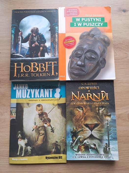 Hobbit,W pustyni i w puszczy,Opowieści z Narnii,Janko Muzykant lektury
