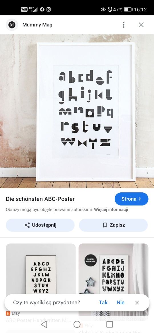 Plakat Alfabet styl skandynawski