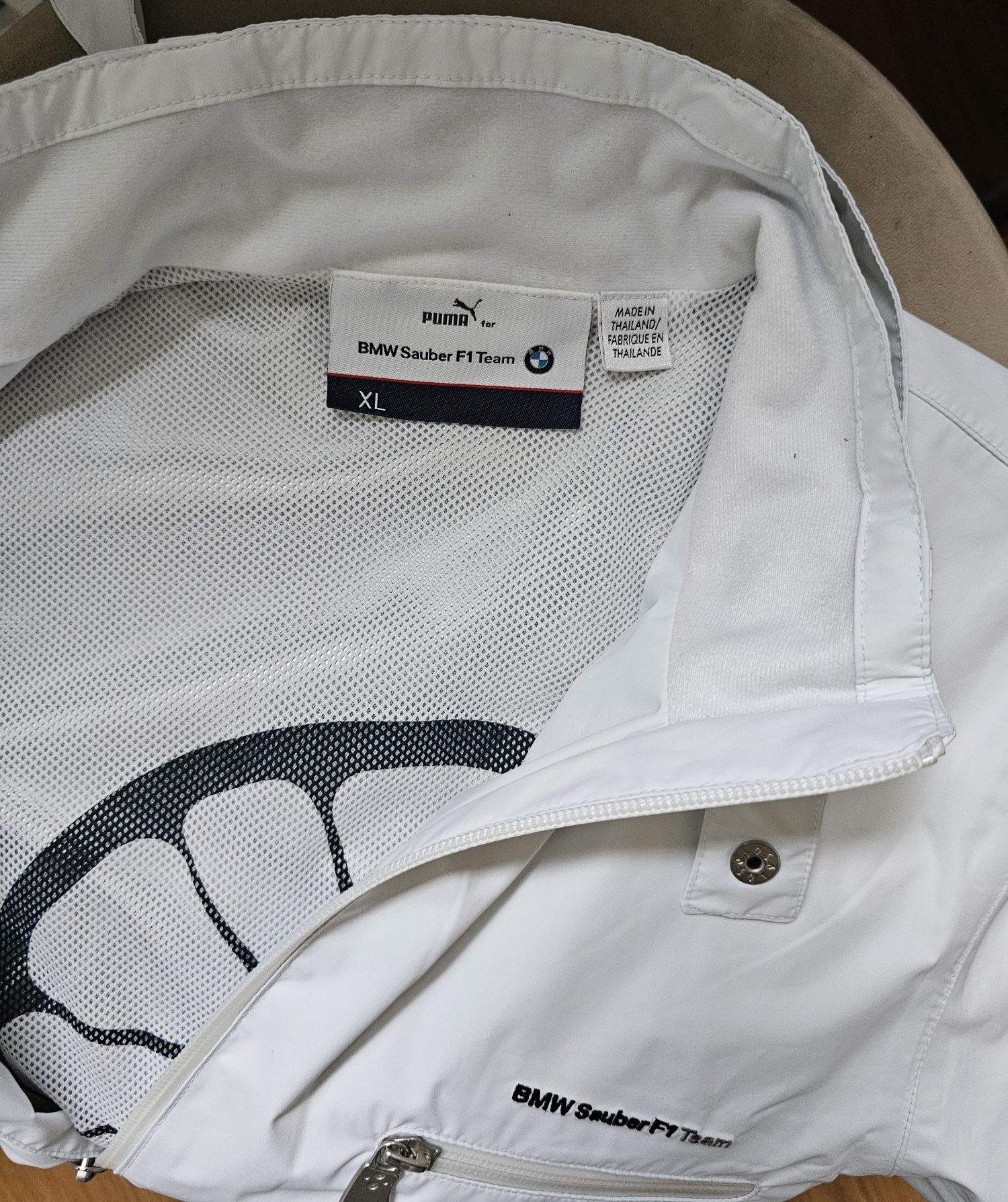 Puma BMW Sauber F1 Team kurtka damska XL biała lekka wiatrówka cienka