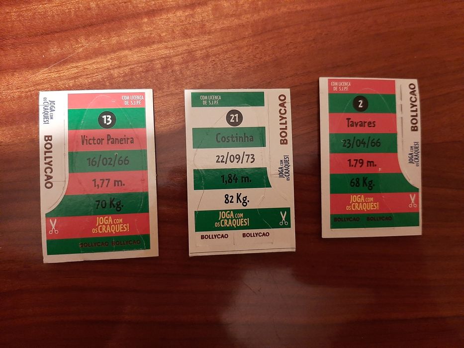 3 cromos bollycao Joga com os Craques!