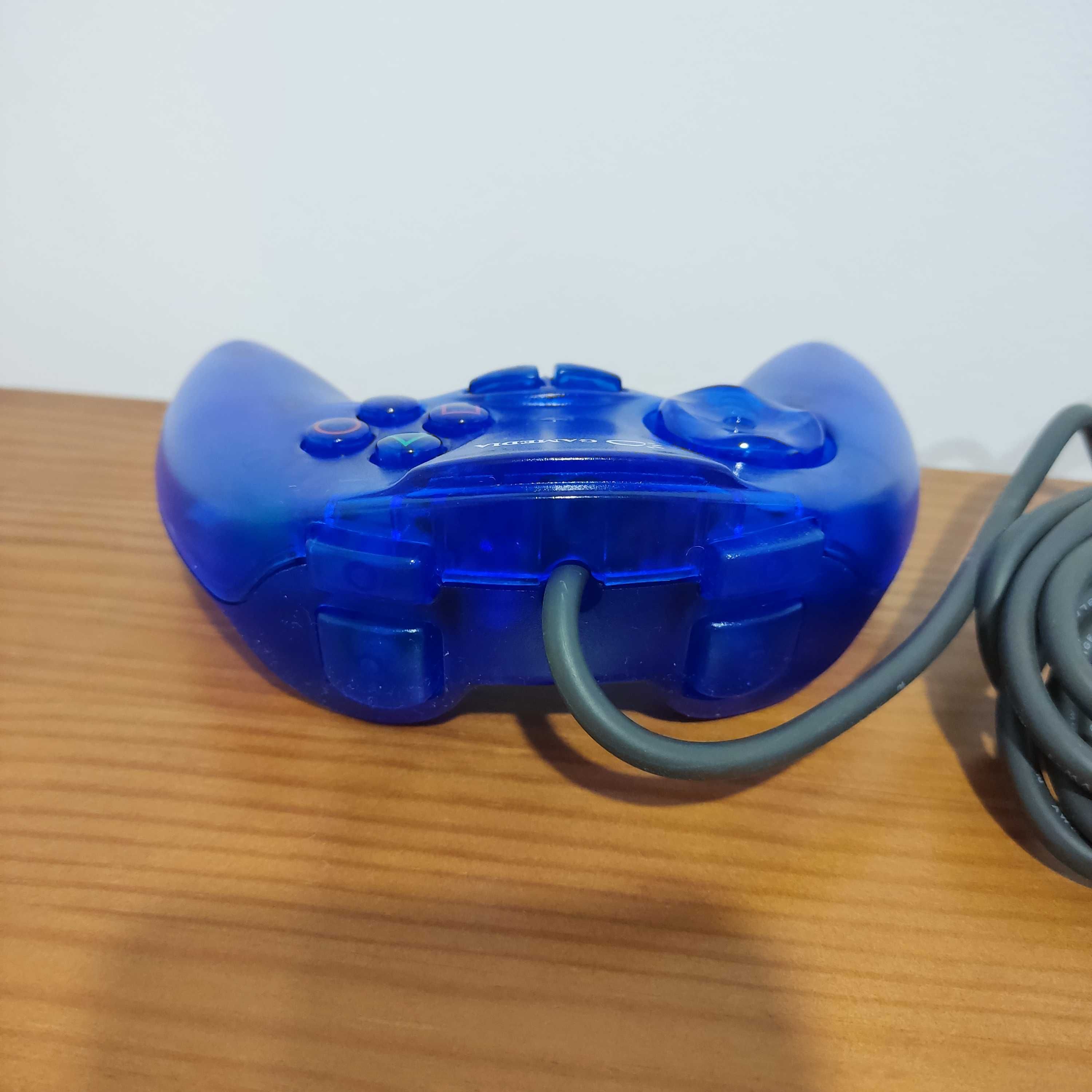 Comando Playstation Standard PSX Joypad Azul Novo em blister