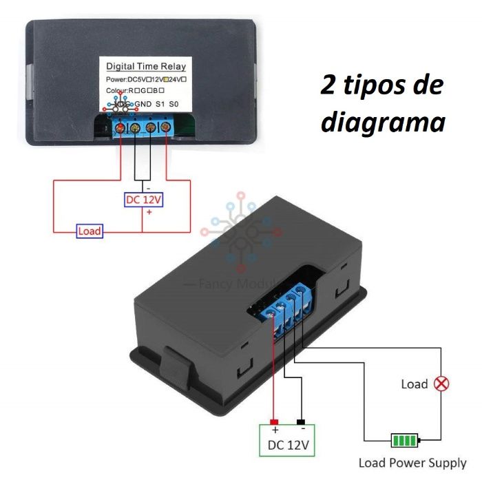 Módulo Temporizador Digital Relé LED DC 12V / AC 220V