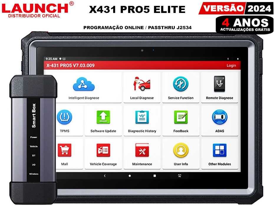 Launch X431 PRO5 Elite Máq Diagnóstico OBD Prog Online J2534 (NOVO)