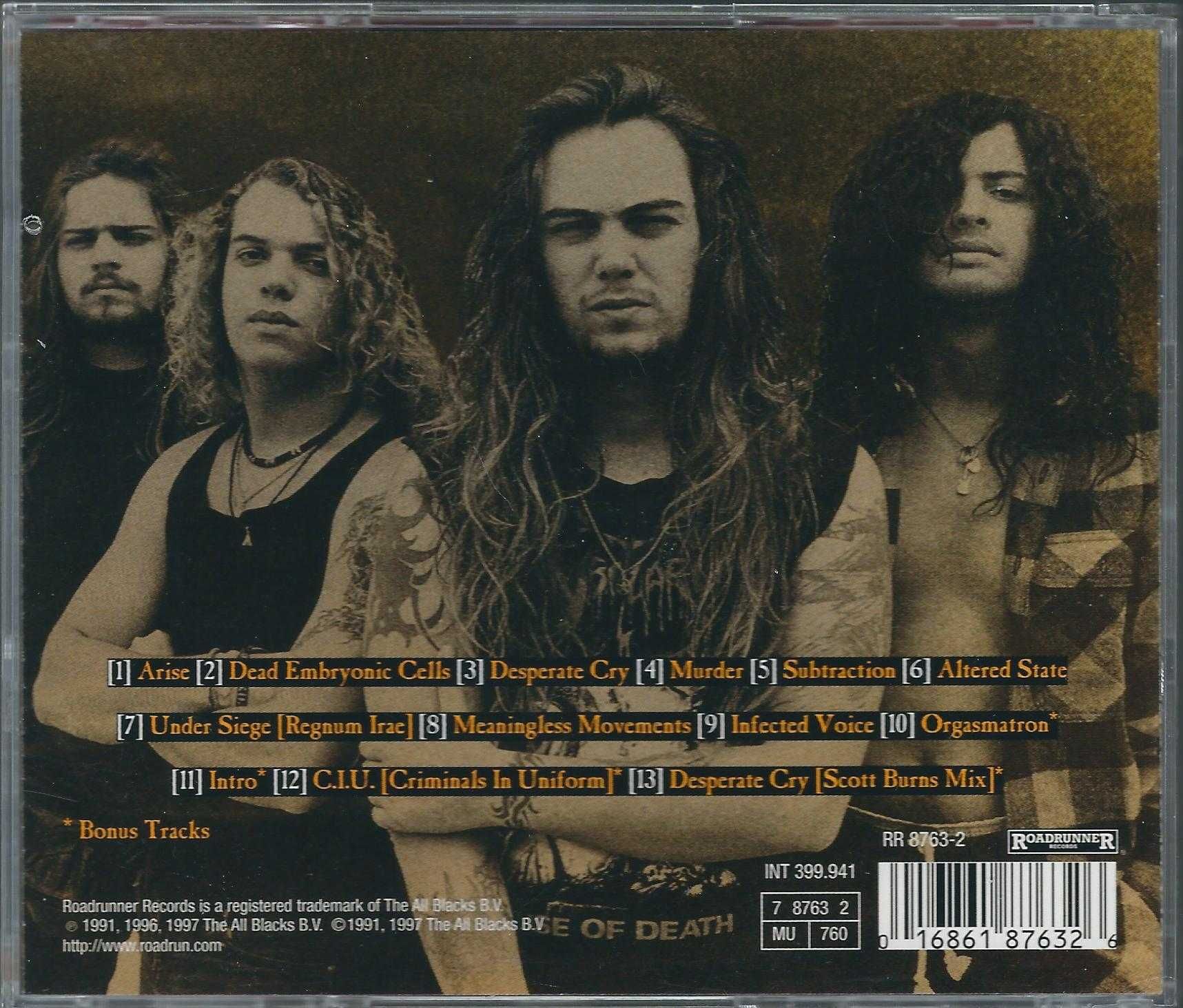 CD Sepultura - Arise (1997) (Gold Disc) (Roadrunner Records)