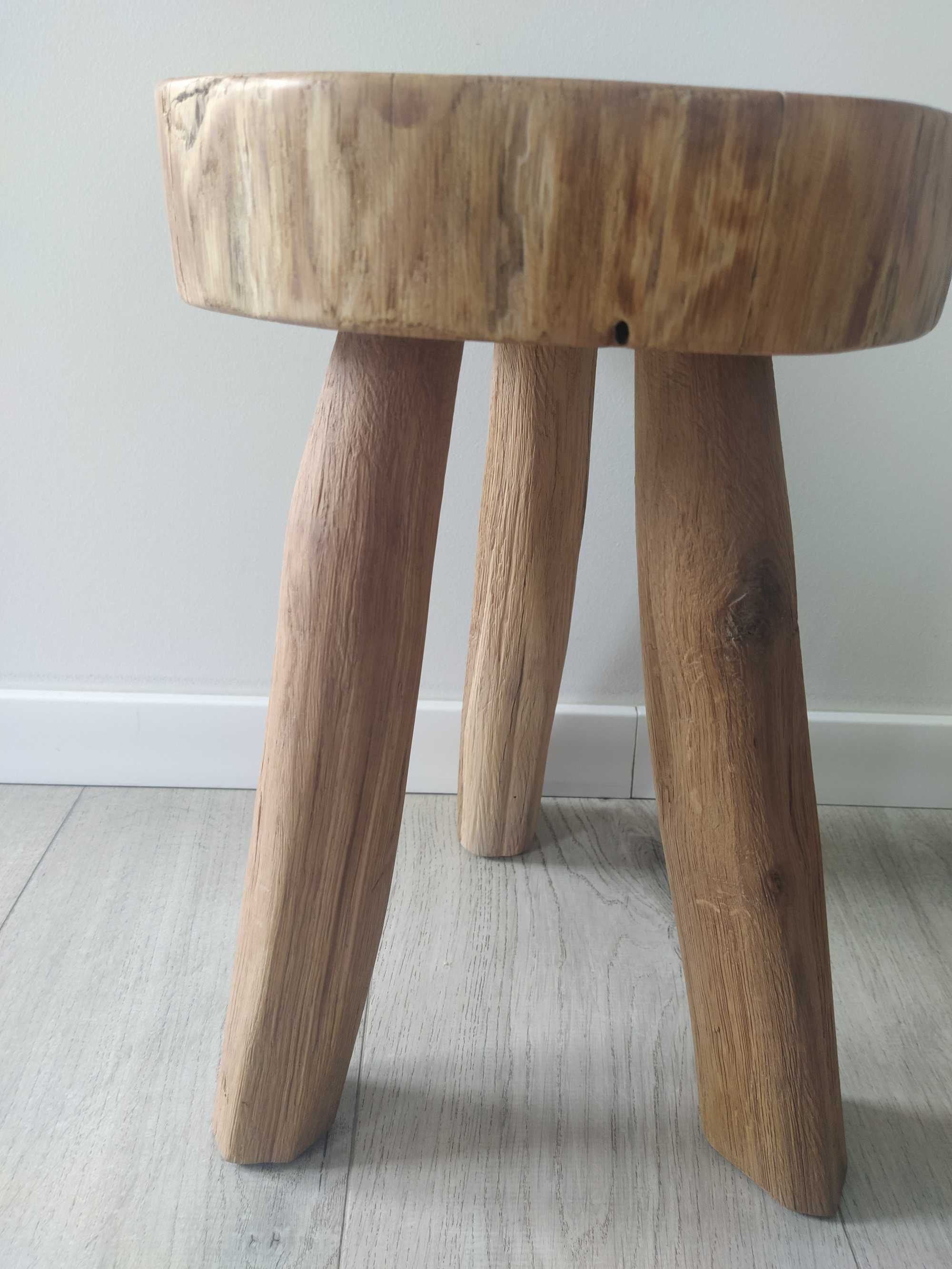 Stołek stolik taboret dębowy 100% handmade