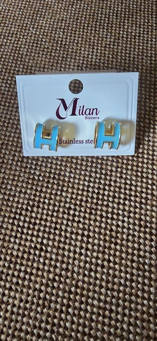 Kolczyki Milan stal chirurgiczna ala Hermes
