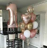 Святкові повітряні кульки набір день народження воздушные шары банер