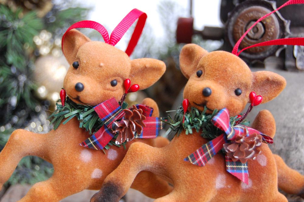 Sarenka, jelonek zawieszka świąteczna choinkowa 2 szt. Boże Narodzenie