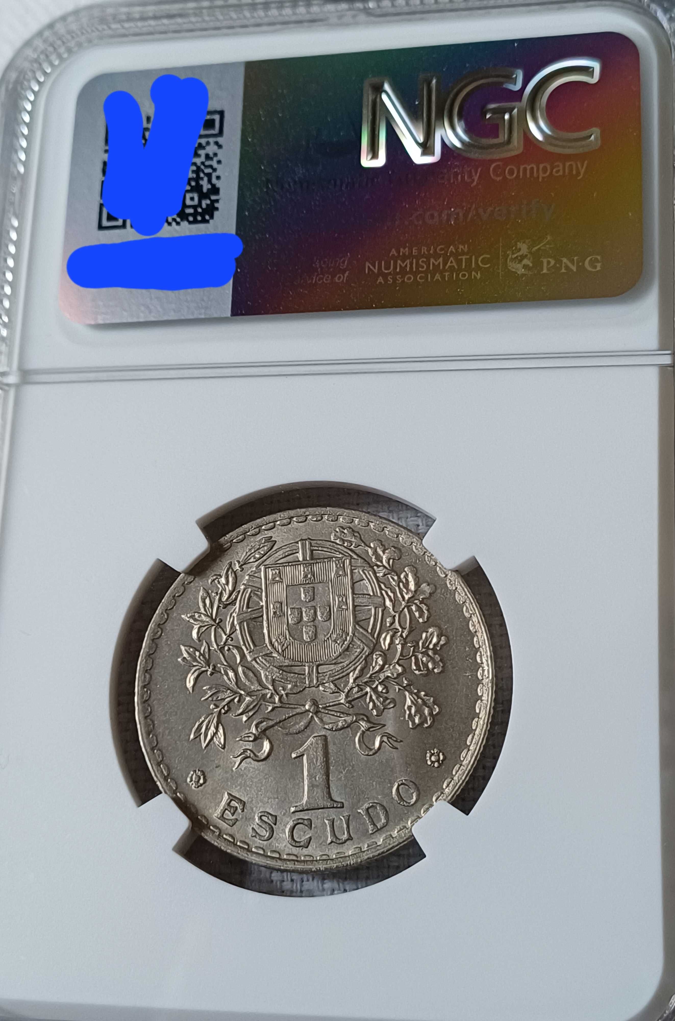 Moeda 1$00 1946 NGC MS63