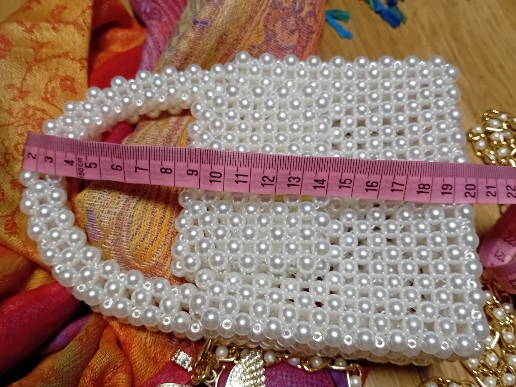 Torebka perełkowa hand made