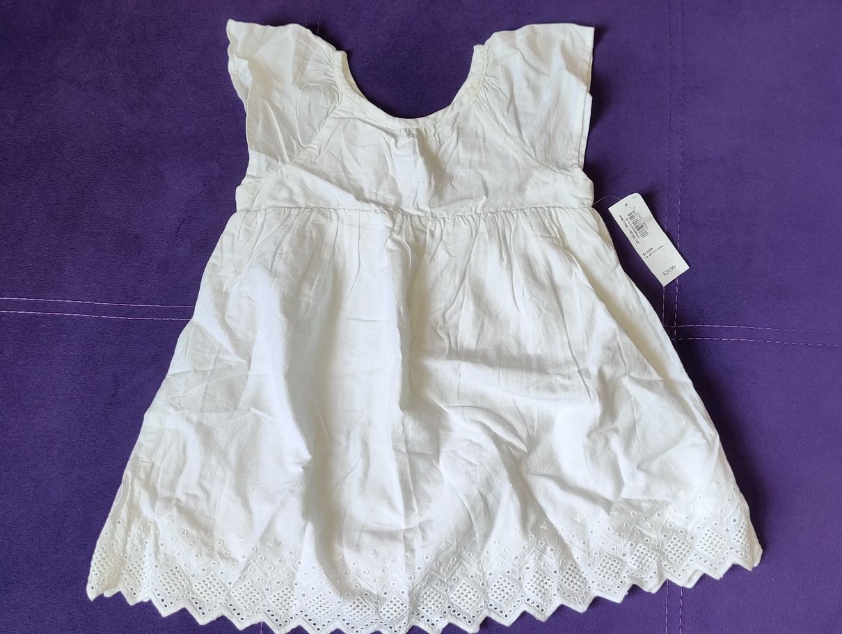 Белое летнее платье для девочки 6-12 месяцев