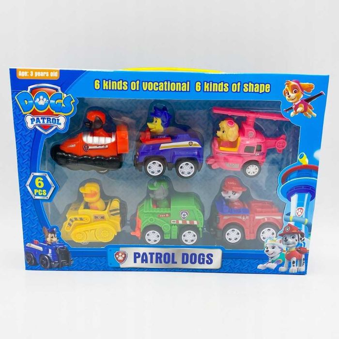 Nowy Zestaw Aut Psi Patrol 6 sztuk