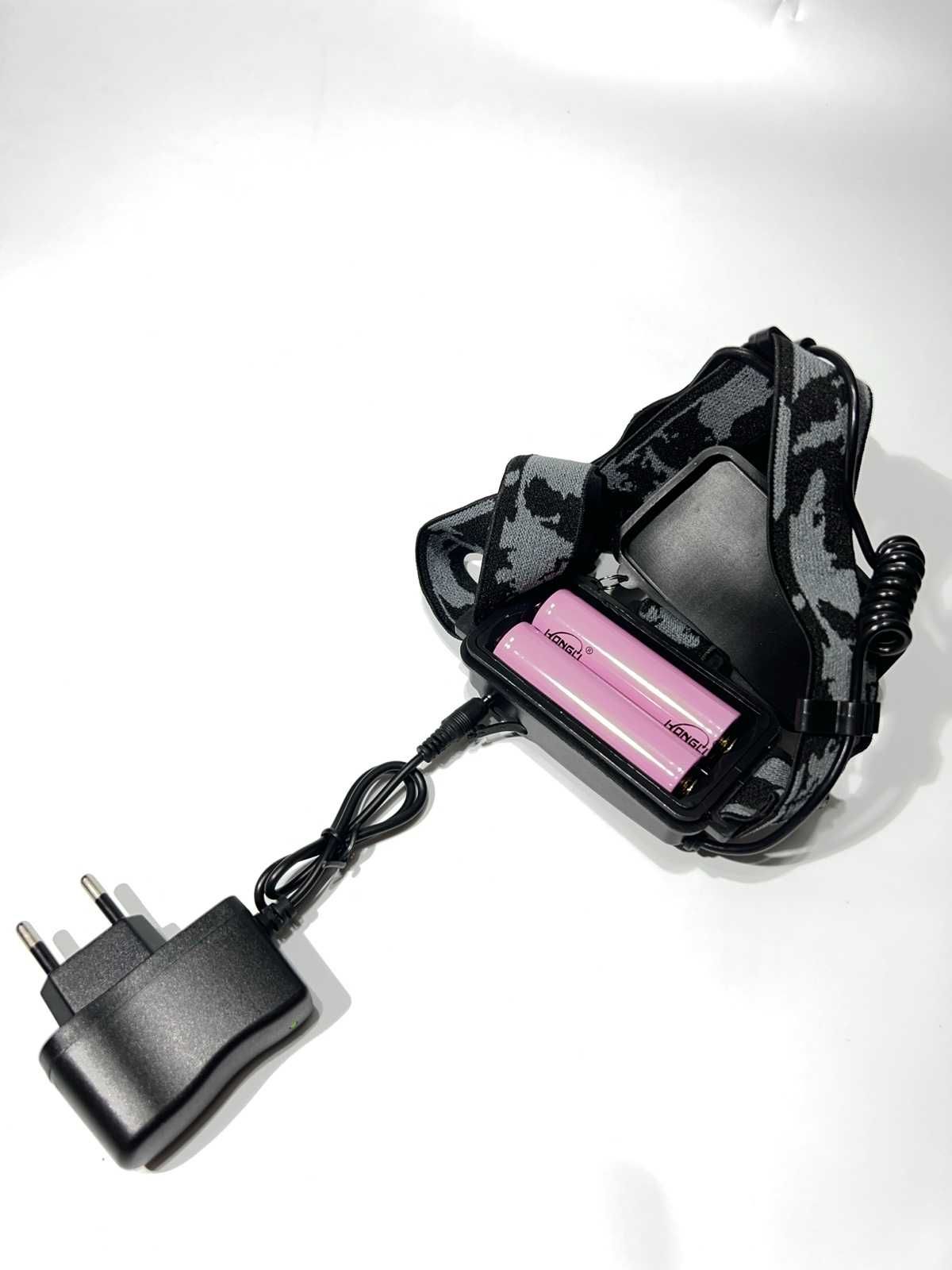 Налобный фонарь Police BL 2188B T6, zoom, 2х аккумулятора, от 220В
